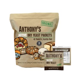 Anthony's Active Dry Yeast Packets, Contains 42 Individual Packets, Gluten Free