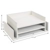 MyGift 3-Tier Whitewashed Wood Paper Tray Organizer for Desk Document