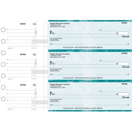 ABC Manual Checks for Business 3 on a Page with Stub Voucher, 250 Checks (Green)
