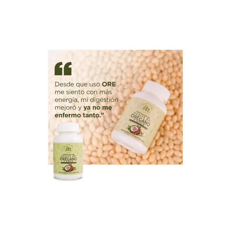 Aceite De Orégano Y Aceite De Coco En Capsulas 100