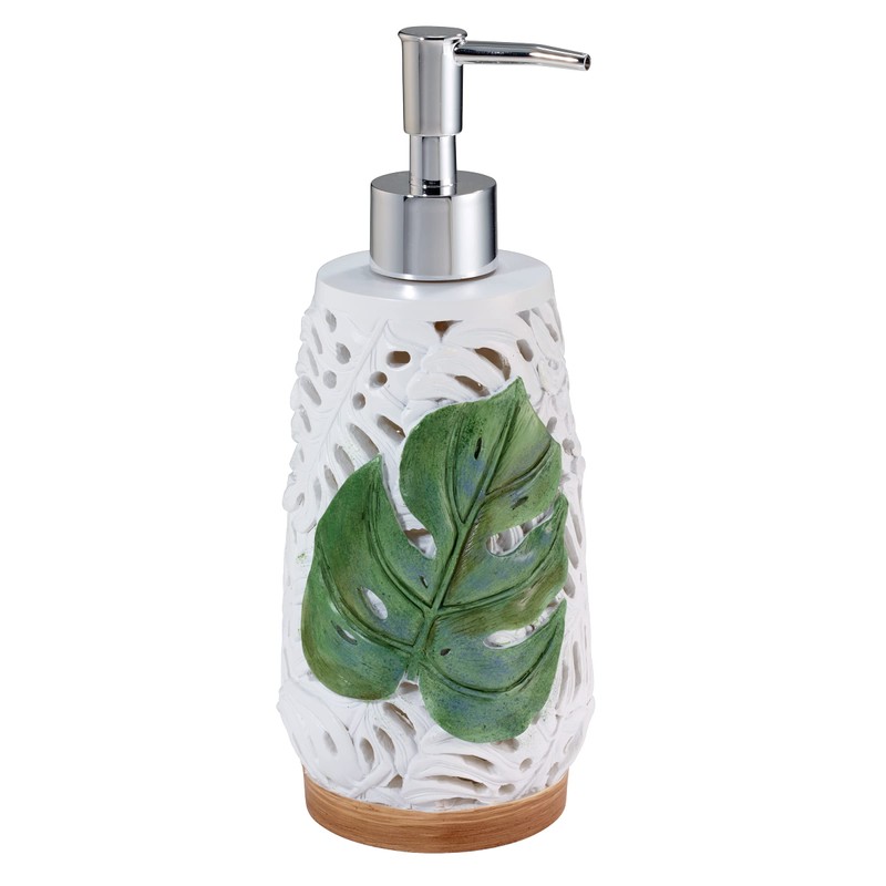 Avanti Linens - Soap Dispenser/Lotion Pump, Palm Tree Leaves Inspired
