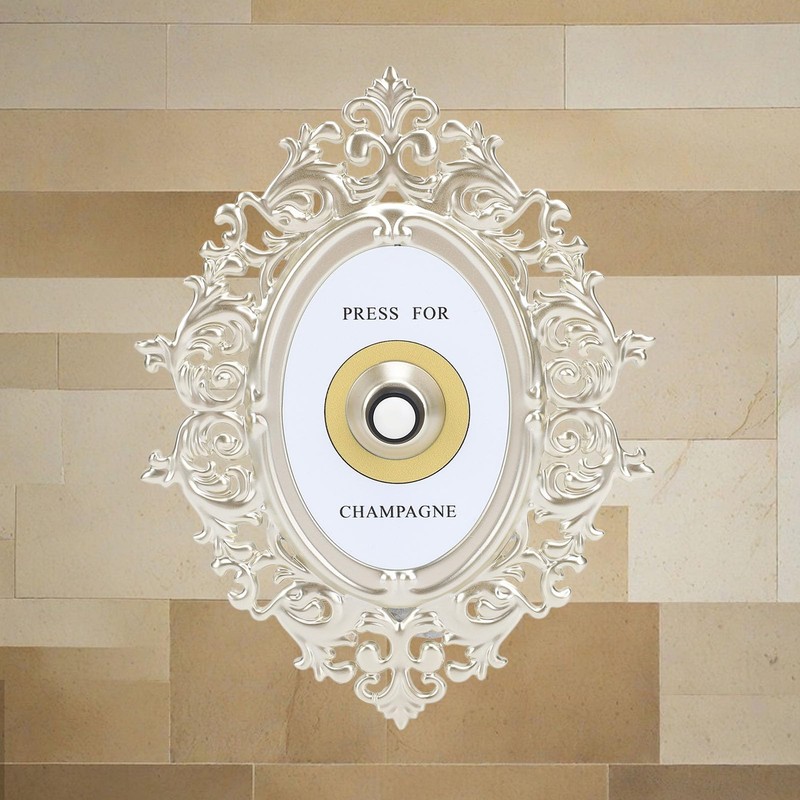Champagne Button Metal Decorative Retro French Style Doorbell Elegant Interactive