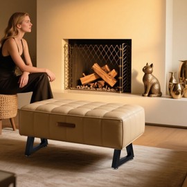 Rioychan 8 Inch Trapezoid Metal Table Legs Black, DIY Furniture Feets for Bench, Coffee Table, Stool Cabinet Legs, Including Screws and Adjustable Feet Pads, 8 Inch x 7.9 Inch