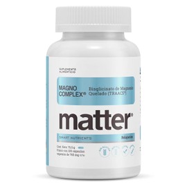 Matter Magno Complex, Bisglicinato de Magnesio Quelado TRAACS y Óxido de Magnesio, Apoyo al Descanso Profundo y Relajación Muscular, 100 Cápsulas Vegetales