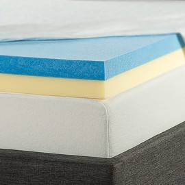 ZINUS 4 Inch Green Tea Cooling Gel Memory Foam Mattress Topper / Cooling Gel Foam / Pressure-Relieving Design / CertiPUR-US Certified, Queen