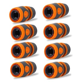 Dingzing Pack of 8 Hose Coupling, 1/2 Inch Hose Connector, Plastic Quick Hose Connector for Hose Line, Garden Tools Hoses Hose Connection
