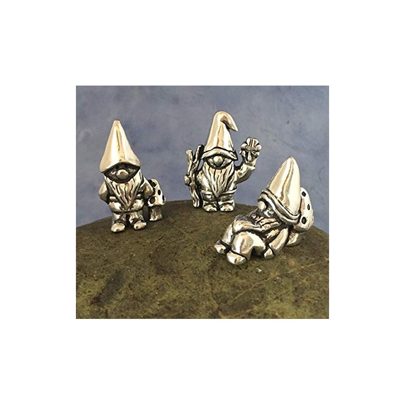 Basic Spirit MN-7 Gnome Poses Pewter Miniature Figurines Whimsical Statue