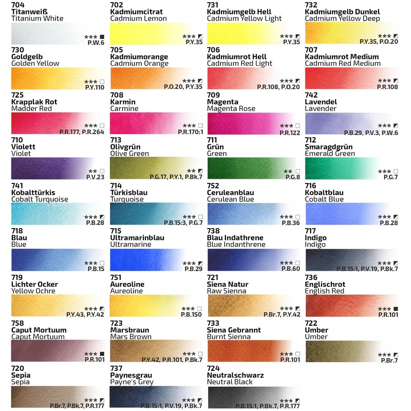 7 Artists Classic Watercolour Paints Pink Gallery Set 35 x