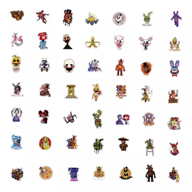 Fnaf Five Nights Freddy 50 Calcomanias Stickers Pvc Vs Agua