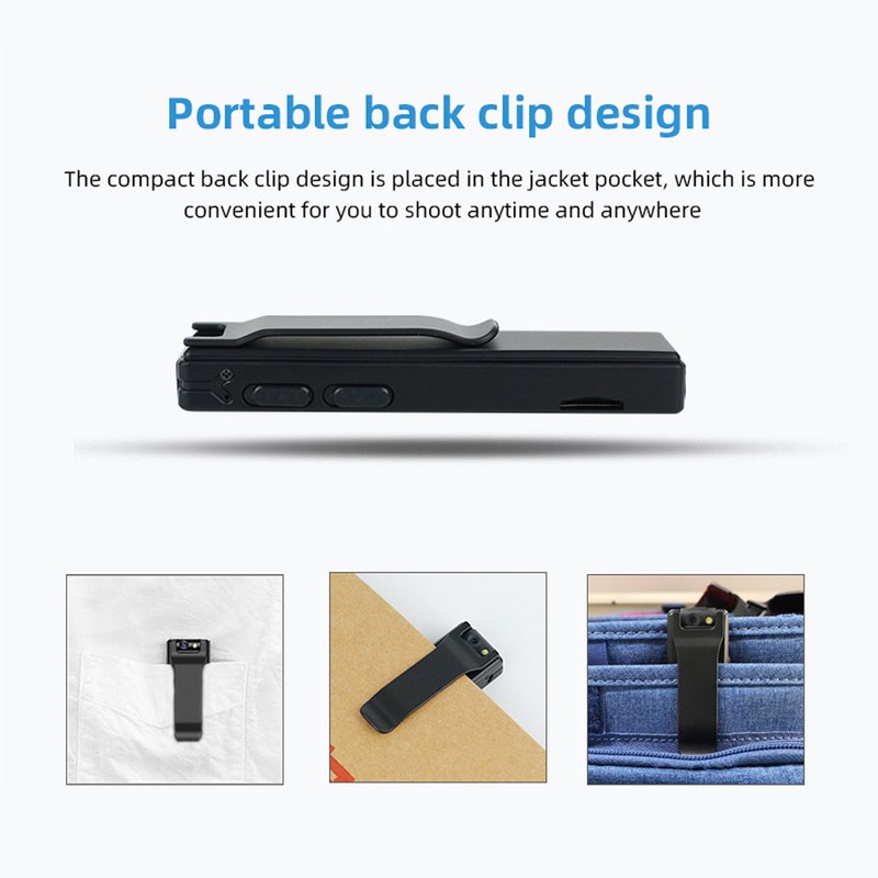 Body Mounted Camera 1080P Clip On USB Rechargeable Pocket Video