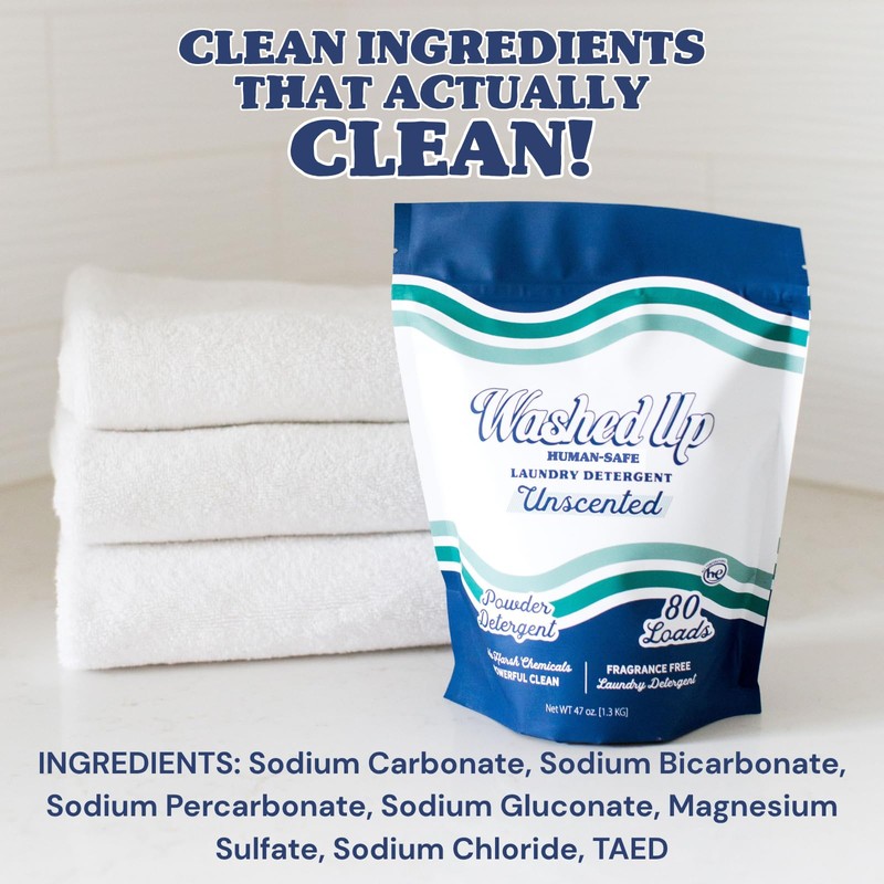 Washed Up Goods Unscented Laundry Detergent Powder | Fragrance-Free |