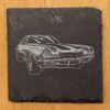 Rustic Slate Coasters Set | Laser-Etched 1970's Camaro Image |