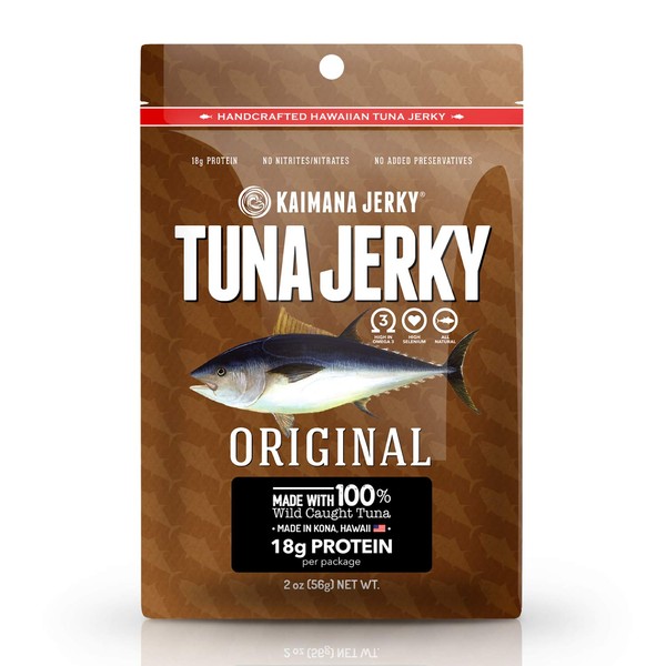 Kaimana Wild-Caught Ahi Tuna Jerky - Original | Rich in Omega-3s & High in Protein | All-Natural & Organic Fish Jerky (2 oz)