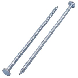 SKIR'CO (50 pcs) Square Twisted Steel Nails 4.0 x 120 mm, Zinc Plated Steel Nails, Woodworking Nails, Square Twist Nails