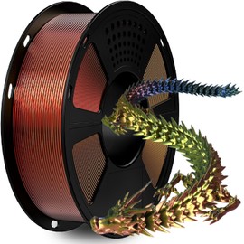 GIANTARM Tri-Colors Silk Pla Filament, 3D Printer Filament 1.75mm +/-0.02mm, 1Kg (2.2lbs) Spool, Vacuum Packaging (Red+Yellow+Blue)