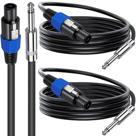 Xiatiaosann For Speakon to 1/4" Speaker Cable, 6.35mm TS Plug to for Speakon Male Mono Speaker Wire, Audio Amplifier Connection Cord for DJ/PA Speaker Cord with Twist Lock, Heavy Duty Audio(2M)