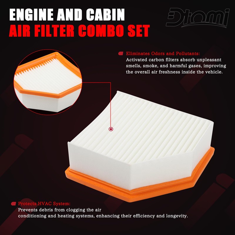 Engine Air Filter & Cabin Air Filter Combo Set Compatible