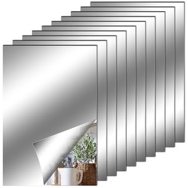 Leikedun 10 x 15 cm, specchietti autoadesivi, da parete, flessibili, morbidi, non in vetro, adesivi a specchio, per decorazione della casa, soggiorno, bagno, camera da letto, 10 x 15 cm