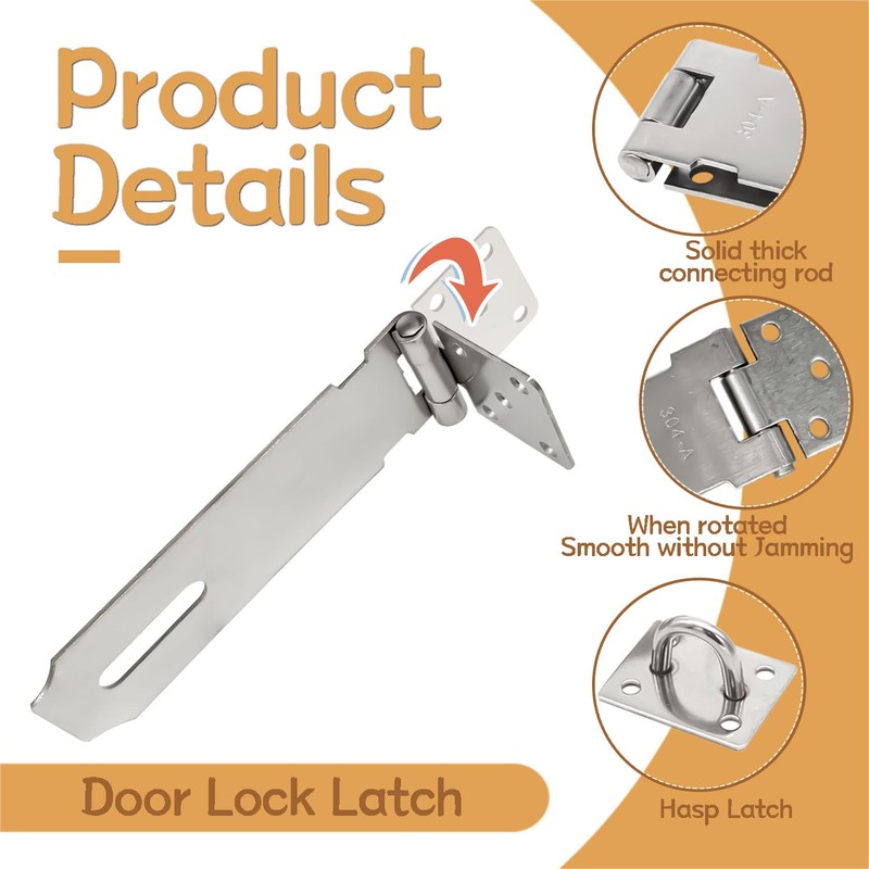 zDwfDc 3 Pack Door Lock Latch, 5 Inch Stainless Steel