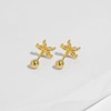 Meissa Flower Screw Back Earrings for Women, Sterling Silver Hypoallergenic