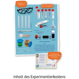 KOSMOS 645540 C1000 Chemistry Laboratory, Basic Laboratory Equipment with Safety Glasses and 7 Chemicals, Chemistry for Children from 10-14 Years, Basic Course, Experiment Box on Mint