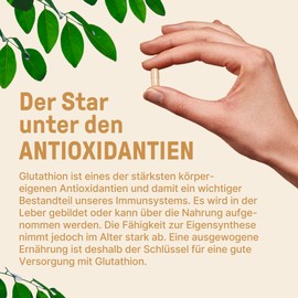 BrainEffect L-Glutathion Kapseln - 100 Tagesvorrat - Ausgewogene Dosis - Hoher Bioverfgbarkeit - Ohne Zusatzstoffe - Deutsche Produktion