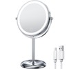 Gospire 7" Lighted Makeup Mirror with Magnification 10X/1X, Rechargeable Cordless