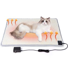 SOVPAIT Cat Heating pad Indoor,Temperature Adjustable Kitten Heating pad Newborn with 12VDC Safe Voltage and Machine Washable（S：17 * 12IN）