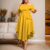 WUSENST Women's Plus Size Semi Formal A-line Midi Dress Sexy