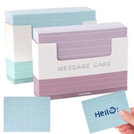 Tikplus 300 Index Card Set, 150 Sheets Lined and 150 Sheets Squared, Small Cards for Vocabulary Learning, Writeable on Both Sides Flashcards for Learning Formulas or Notes