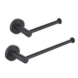 KIBI Circular Bathroom Hardware Set 2 Piece Bathroom Accessories Set | Towel Bar, Toilet Paper Holder (Matte Black) (C-KBA14-2-1)