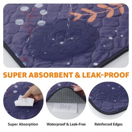 LOOBANI Washable Pee Pads for Dogs: 2 Pack Dog Pee Pads Reusable Extra Large 72" x 72", Absorbent Pet Whelping Pad, Waterproof Puppy Training Pads Non-Slip for Playpen, Cage, Floor, Sofa, Purple