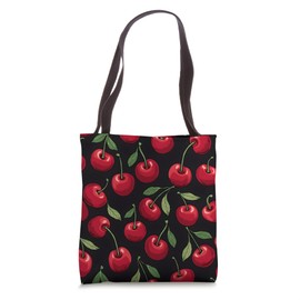 Chic Cherry Pattern Fruit Pattern Summer Tote Bag