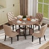 GarveeHome Round Dining Table for 4-6 People, 59 Inch Wood