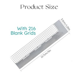 EORTA 2 Pcs Diamond Ruler Stainless Steel Diamond Art Embroidery Tool with 216 Blank Grids Stainless Steel Tool Kit Art Supplies Fix Tool for Round Drills, Silver