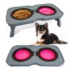 PINVNBY Elevated Dog Bowls Portable Raised Dog Bowl Stand with