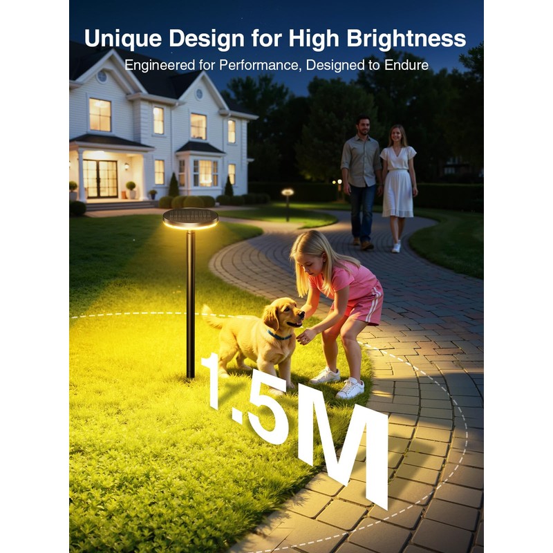KOOPER 3X Larger & Taller Solar Pathway Lights Outdoor, 6