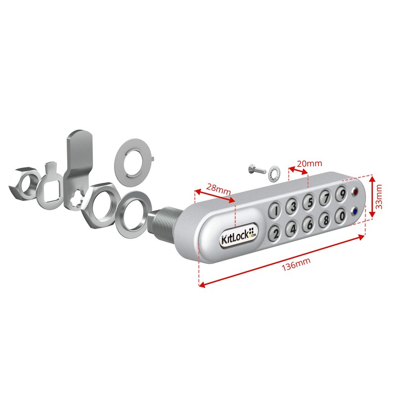 KitLock KL1000 Electronic Lock for Lockers and Furniture Keyless with