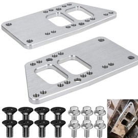 Swap Motor Mounts Adapter Plates LS Conversion Adjustable Universal Swap Bracket Small Block for LS1 LS3 LS2 LQ4 LQ9 LS6 L92 L99 L33 LR4 Billet Aluminum for SBC Vehicle,Silver