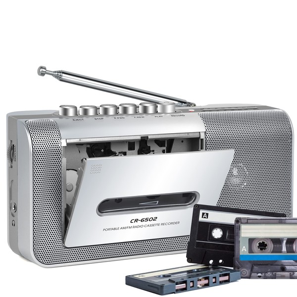 Gracioso Portable Cassette Recorder Player, Cassette Tape Player Recorder with