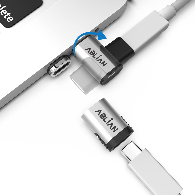 Ablian USB C Magnetic Adapter 2 Pack, Straight and 90