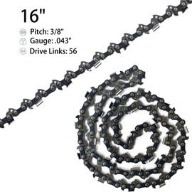 Opuladuo 2PC 16 Inch Chainsaw Chain for DEWALT DCCS670, DCCS670X1, DCCS670T1, DCCS690, DCCS690M1, Replacement Chain for Milwaukee 2727-20, 2727-21HD M18 FUEL 16 in. Chainsaw - .043" - 56 Drive Links