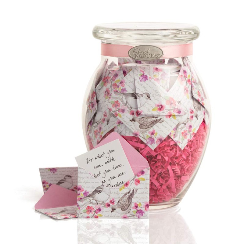 KindNotes Glass Keepsake Gift Jar with GET Well Messages -