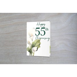 Red Door Inspirations 55th, Emerald Anniversary Greeting Card, Includes single card and envelope - Made in the USA!