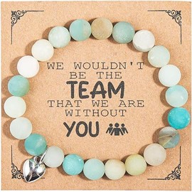 QRH Boss Coworker Natural Stone Bracelets Boss Day Gifts WE WOULDN'T BE THE TEAM THAT WE ARE WITHOUT YOU Team Boss Colleague Office Leaving Going Away Retirement Gift-Green