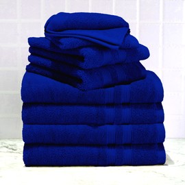 DARWEN STAR Hand Towels - Pack of 4 100% Egyptian Cotton 500 GSM Premier Quality Quick Dry Multipurpose Super Soft & Absorbent 50 x 85 cm (Royal Blue)