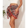 ZAFUL Slit Skirt for Women Boho Print Tie Side Wrap