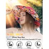 Women Floral Print Summer Sun Hat Ultra Wide Brim Wired
