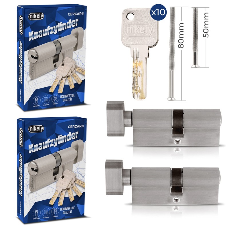 GERCAR Pro Set of 2 Knob Cylinder Keyed Alike 90