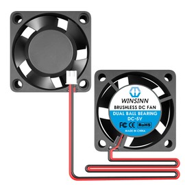 WINSINN 40mm Fan 5V, 3D Printer Micro 5 Volt Fans 4020 Dual Ball Bearing, Brushless Cooling 40mmx20mm 2PIN (Pack of 2Pcs)